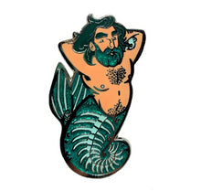 Load image into Gallery viewer, Skeleton Merman Enamel Pin - egads-shop