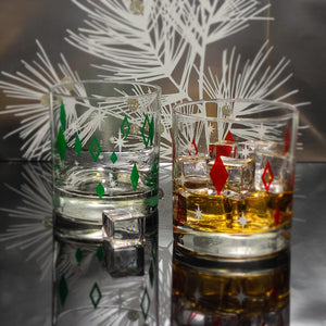 Retro Holiday Rocks Glass Set