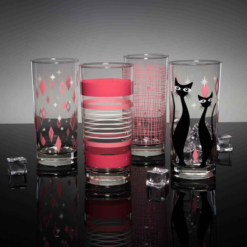Pink MCM Mixed Print Collins Glasses Set