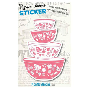 Pink Gooseberry Pyrex Bowls Sticker