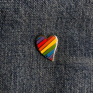 Rainbow Heart Enamel Pin - egads-shop