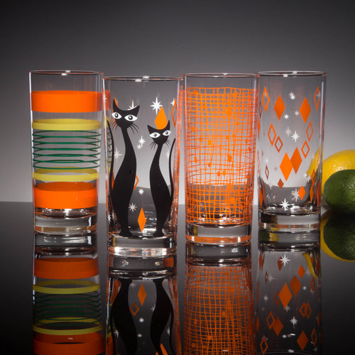 Orange MCM Mixed Print Collins Glasses Set