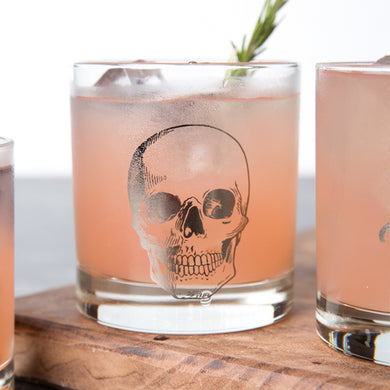 Shiny Skull Rocks Glass - egads-shop