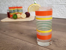 Load image into Gallery viewer, Citrus Stripe Collins Drinking Glasses