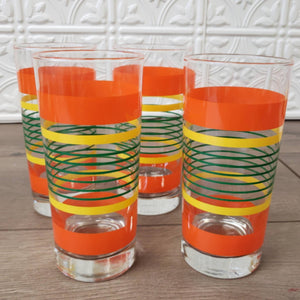 Citrus Stripe Collins Drinking Glasses