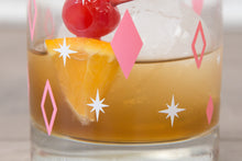 Load image into Gallery viewer, Mixed Aqua, Orange, Black &amp; Pink Diner Diamonds Rocks/Old Fashioned Glasses