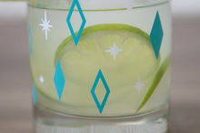 Load image into Gallery viewer, Mixed Aqua, Orange, Black &amp; Pink Diner Diamonds Rocks/Old Fashioned Glasses
