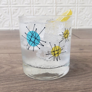 Atomic Starburst Rocks/Old Fashioned Drinking Glasses