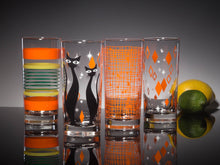 Load image into Gallery viewer, Orange MCM Mixed Print Collins Glasses Set